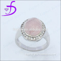925 silver rings mirco pave cz ring rose stone